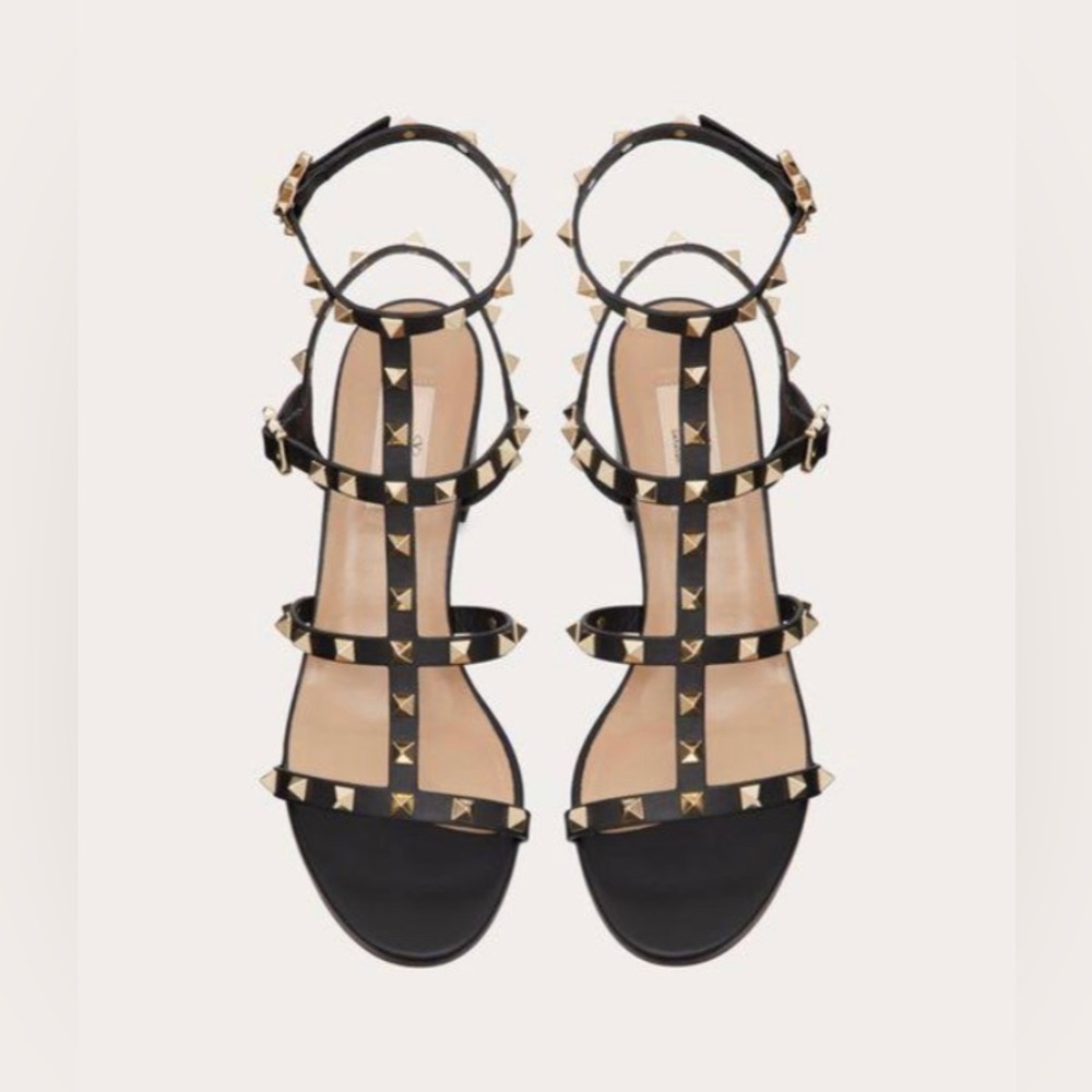 Valentino rockstud block heel sandal